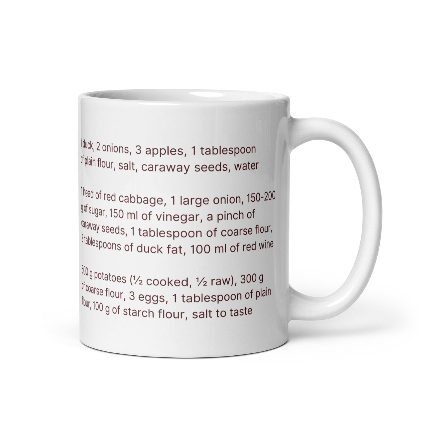 Roast Duck with Red Sauerkraut and Hairy Dumpling Mug (Václav Frič)